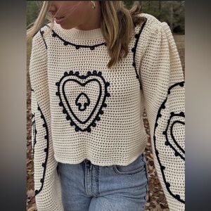 Lala von crochet heart sweater - L